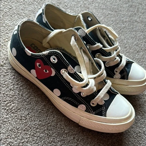 Comme des Garcons Black and White Polka Dot Sneakers - Picture 3 of 4